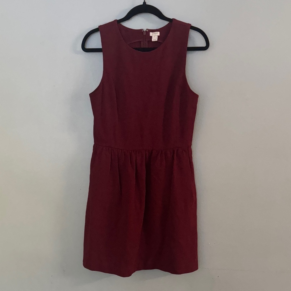 Elegant J. Crew Burgundy Sleeveless Dress - Picture 2 of 8